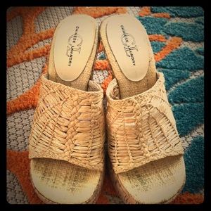 Chinese Laundry Tan Platform Wedge Sandals